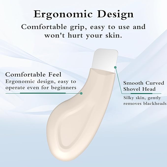 Blackhead Remover Tool, Silicone Face Scraper for Deep Cleansing, Skin Scrubber Face Spatula, Nose Blackhead Remover, Skin Care Tool for Men and Women (Beige)