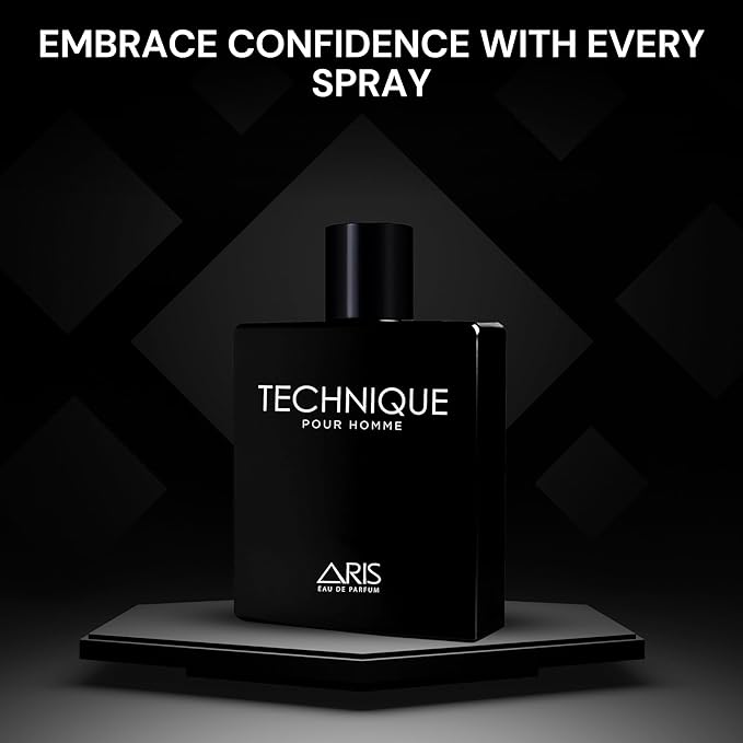 Technique Eau de Parfum – Long-Lasting Sandalwood and Woody Fragrance for Men – 100mL Perfume Spray with Bonus 15mL Perfume Sample (Randomly Selected)