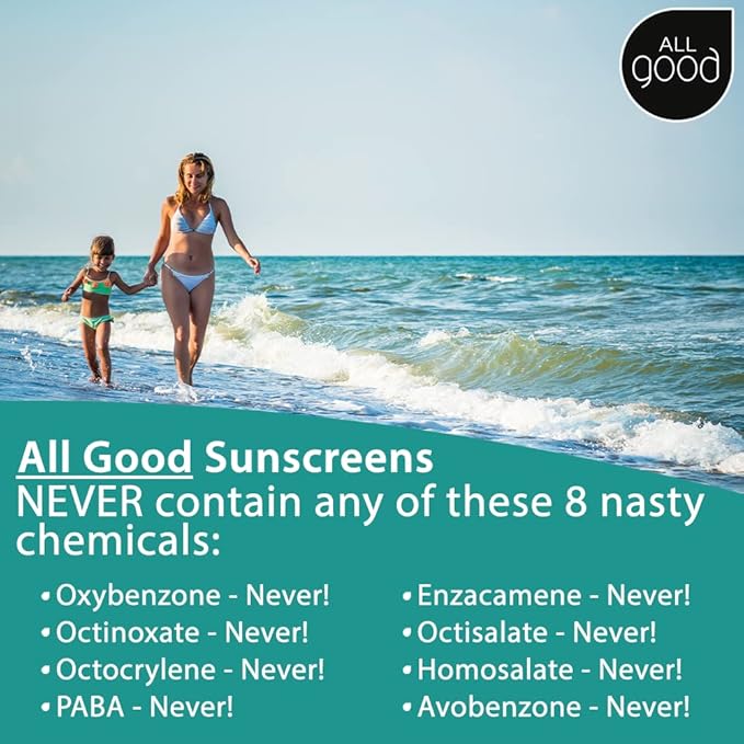 All Good Baby & Kids Mineral Face & Body Sunscreen - UVA/UVB Broad Spectrum, Coral Reef Friendly, Water Resistant, Zinc Oxide - (2) SPF 50 Butter Sticks & (2) SPF 30 Sprays