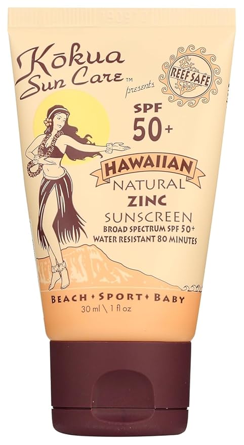 Kokua Sun Care Hawaiian Reef Safe Sunscreen SPF 50 | 1 oz - 3 Pack | Zinc Oxide | Mineral Sunscreen | Face & Body | Moisturizing Sun Protection | Water Resistant | Chemical Free | Natural Ingredients