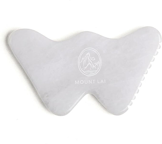 Mount Lai Vitality Qi White Jade Gua Sha Facial Tool – The Imperial Stone of Purity – Patented 5-Sided Professional Sculpting Tool for Lymphatic Drainage, Precision Contouring & Imperial Radiance