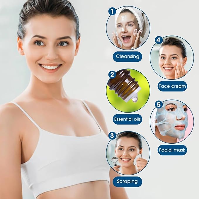 Face Roller and Gua Sha, Stainless Steel Facial Roller and Guasha Tool for Face, Skin Care Roller for Wrinkles and Lifting, Improve Puffiness, Metal Face Massager for Eyes, Neck Tighten