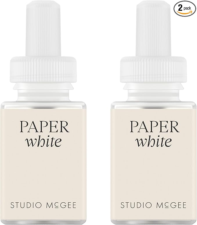 Pura x Studio McGee Home Scent Refill - Smart Air Diffuser - Up to 120-Hours of Luxury Fragrance per Refill - Home Essential - Clean & Safe Diffuser Fragrance - 2 Pack, Paper White