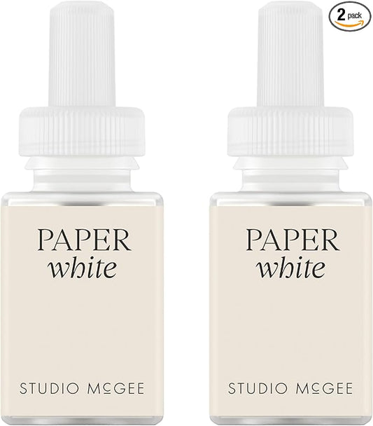 Pura x Studio McGee Home Scent Refill - Smart Air Diffuser - Up to 120-Hours of Luxury Fragrance per Refill - Home Essential - Clean & Safe Diffuser Fragrance - 2 Pack, Paper White