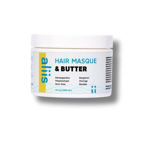 ALIIS Hair Masque & Butter – Deep Moisture Treatment for Dry, Damaged, or Frizzy Hair | Restorative, Plant-based, Color-Safe Hair Mask | Sulfate-Free | 8 oz