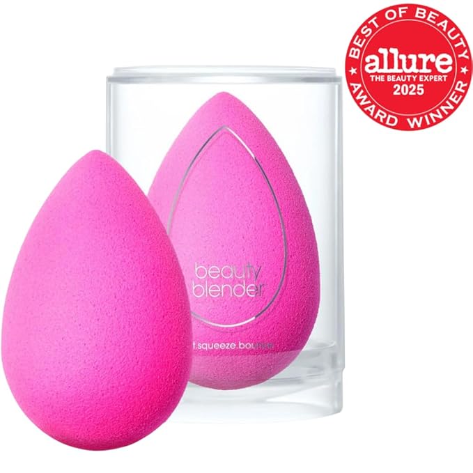 Beautyblender® | Original Pink Beauty Blender Makeup Sponge, Super-Soft Foam Easily Blends Foundations, Powders & Creams, Made in USA, Reusable, Washable, Streak Free Application, Vegan, Cruelty Free