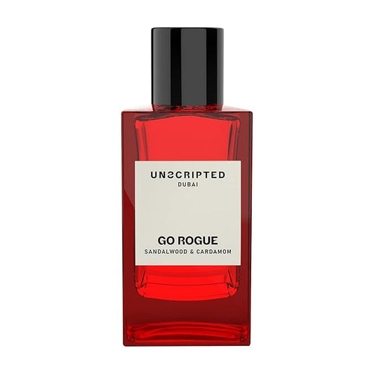 Unscripted Go Rogue - Luxury Arabian Cologne for Men - Long Lasting Perfume from Dubai with Black Tea, Cardamom, Indian Sandalwood, and Bourbon Vetiver Notes - Eau de Parfum - 3.4 oz EDP Spray