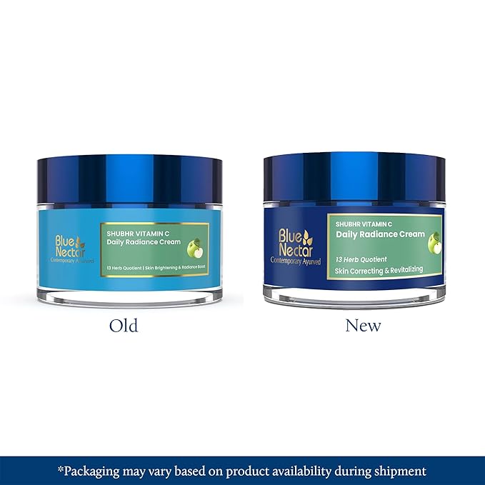 Blue Nectar Plant Based Vitamin C Face Cream for with Natural Green Apple & Almond Oil | Deep Hydration & Nourishing Face Moisturizer for Women (13 Herbs, 1.7 Oz)