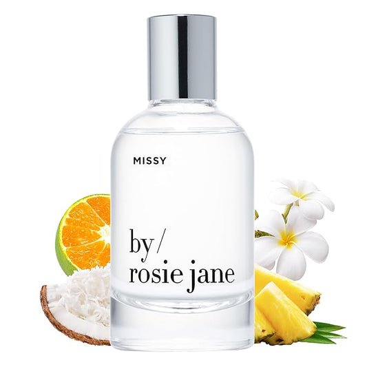 By Rosie Jane Eau De Parfum (Missy) - Clean Perfume for Women - Notes of Coconut, Green Mandarin, Pineapple and Frangapani - Paraben-Free, Vegan, Cruelty-Free, Phthalate-Free (50ml)