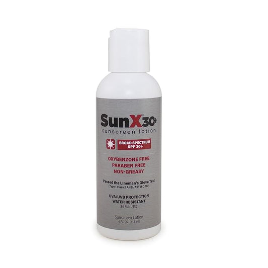 CoreTex Sun X 30+ SPF Broad Spectrum Sunscreen Lotion - 4oz Bottle of Paraben, Oxybenzone, Octinoxate, & Oil Free Sunscreen - No White Cast and Water Resistant Up to 80 Minutes