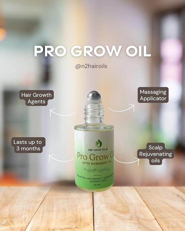 Hair Growth Oil, Scalp Treatment, Scalp Massage Oil, 100% Natural Oils, Essential Oil Blend, Nutrient-Rich, Roll On (1 fl oz)