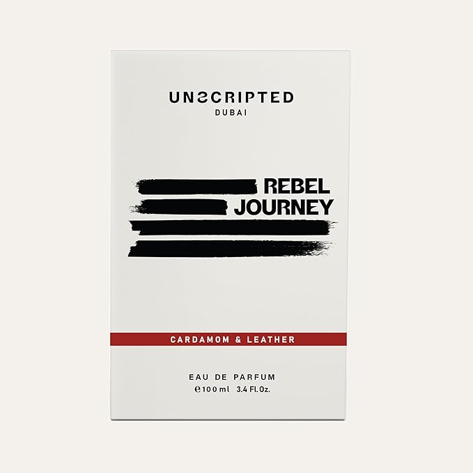 Unscripted Rebel Journey - Luxury Arabian Cologne for Men - Long Lasting Perfume from Dubai with Notes of Violet, Leather, Jasmine, Woody, Cedarwood & Tobacco - Arabic Eau de Parfum - 3.4 oz EDP Spray