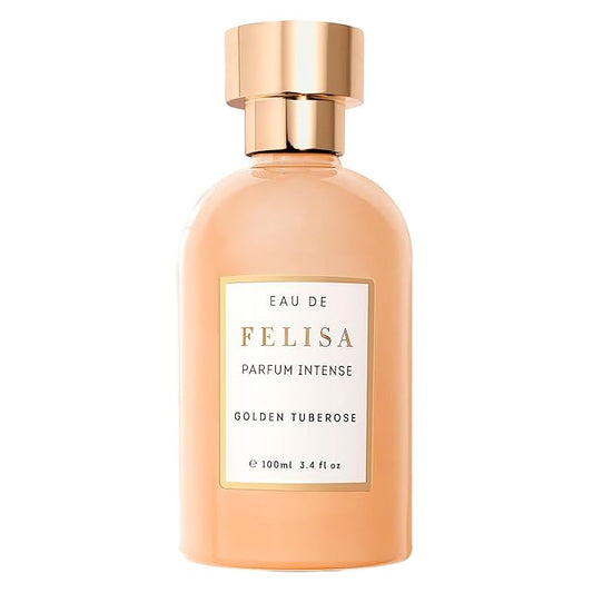Felisa Golden Tuberose Eau de Parfum Intense (3.4 fl oz) – Long Lasting Vegan Powerful Floral Perfume, Luxurious and Seductive with Tuberose, Jasmine Sambac, Magnolia and Peony