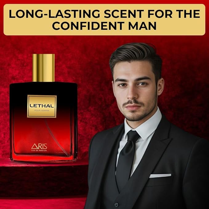 Lethal Eau de Parfum – Long-Lasting Woody and Musk Fragrance for Men – 100mL Perfume Spray with Bonus 15mL Perfume Sample (Randomly Selected)