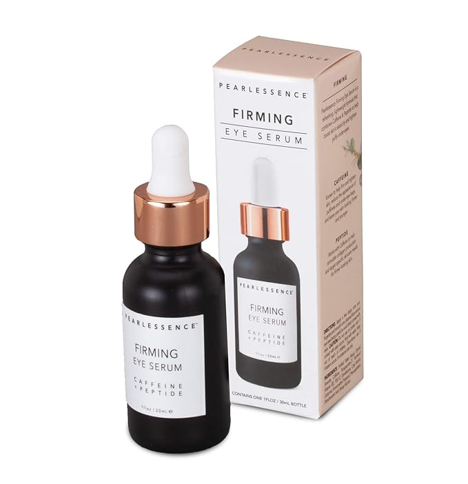 Pearlessence Firming Eye Serum with Caffeine + Peptide – Rejuvenates Puffy Eyes & Reduces Under Eye Bags | Made in USA & Cruelty Free (1oz)