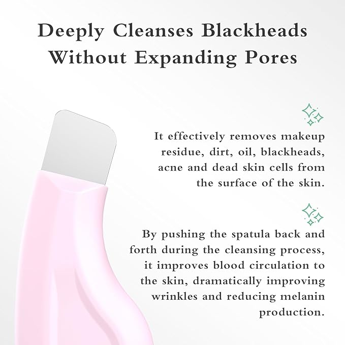 Blackhead Remover Tool, Silicone Face Scraper for Deep Cleansing, Skin Scrubber Face Spatula, Nose Blackhead Remover, Skin Care Tool for Men and Women (Pink)