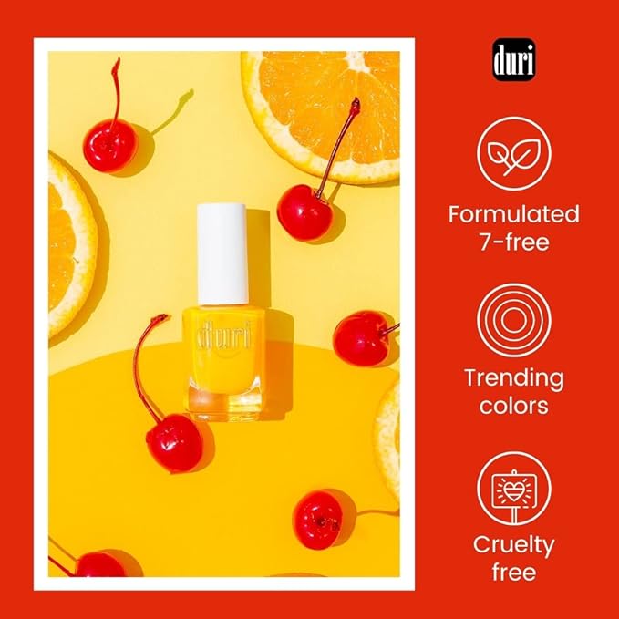 duri Nail Polish, 755 Slay, Classic Fucshia Red Lacquer, Glossy Finish, Full Coverage, 0.45 Fl Oz