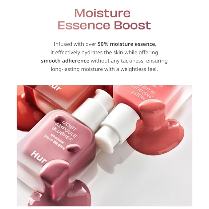House of Hur Moist Ampoule Blusher, Buildable Water-based Formula, Infused with over 50% moisture essence, no tackiness, long-lasting moisture, weightless feel (04 Lavender Flush, 20ml)