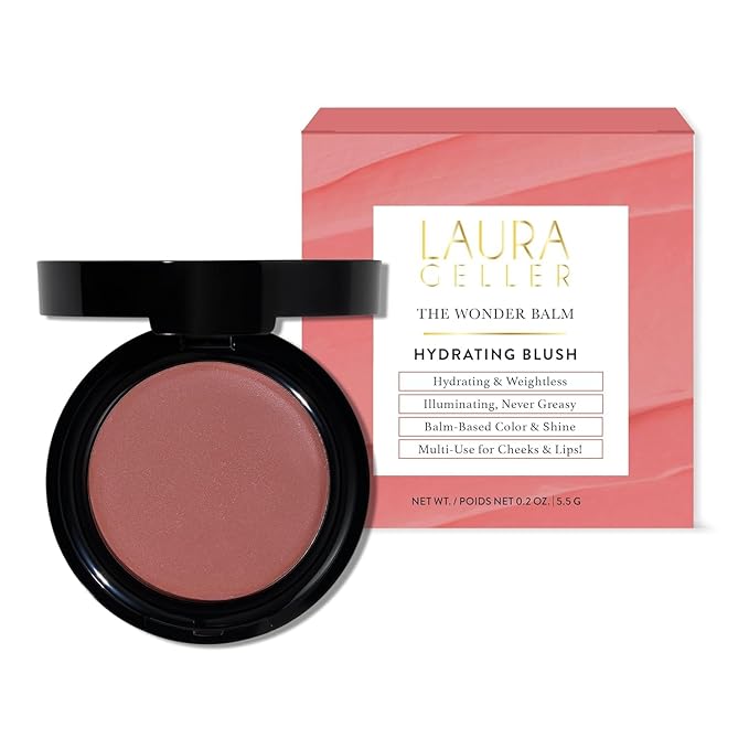 LAURA GELLER NEW YORK The Wonder Balm Complexion Enhancer - Hydrating Weightless Subtle Hint of Color + Glow for Mature Skin - Vegan Squalane - Apply to Cheeks & Lips (03 Rosy Refresh)