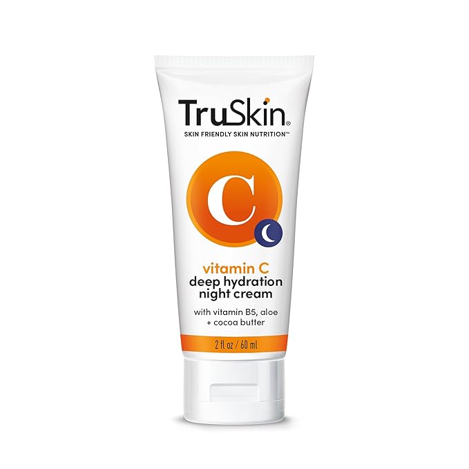 TruSkin Vitamin C Night Cream – Skin’s Natural Collagen Supporting Blend with Cocoa Butter, Vitamin B5, Botanical Essential Oils – Brightening and Hydrating Face & Neck, Firmer-Feeling Skin, 2 fl oz