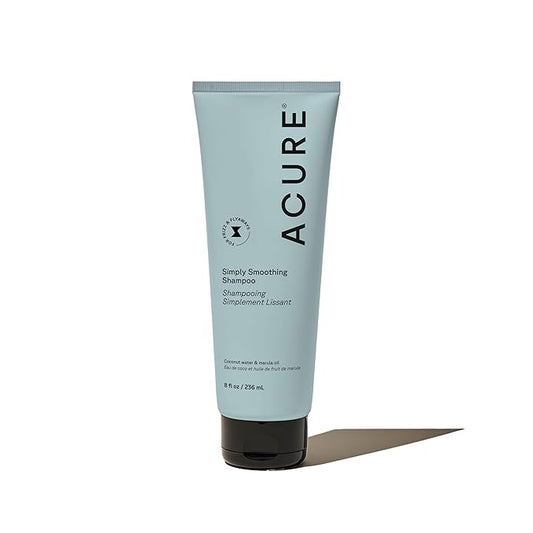Acure Simply Smoothing Shampoo - Hydrating Anti Frizz Shampoo for Women & Men, Moisturize & Soften Frizzy, Dry, Damaged Hair & Scalp w/ Coconut Water, Vegan, Paraben Free, Sulfate Free - 8 fl oz