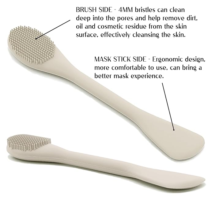 Face Mask Brush Applicator, Mask Brushes For Facials Cleansing & Exfoliating, Facial Clay Mask Applicator Tool Silicone Mask Spatula Cream Skincare For Apply Cream, Lotion, Mud, Clay (Black+Starlight)