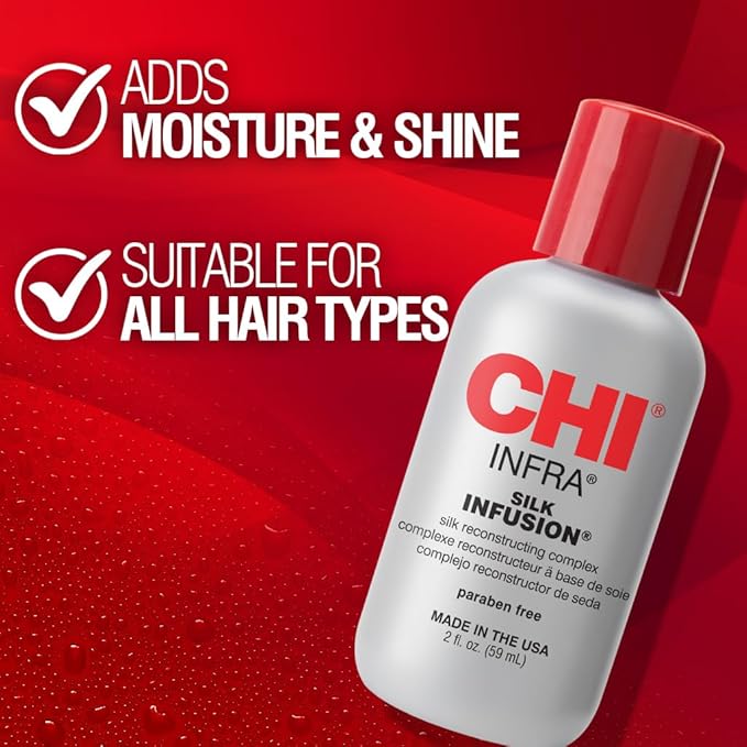 CHI Infra Silk Infusion, Leave-In Reconstructing Treatment To Strengthen & Protect All Hair Types, Alcohol-Free, 2 Oz