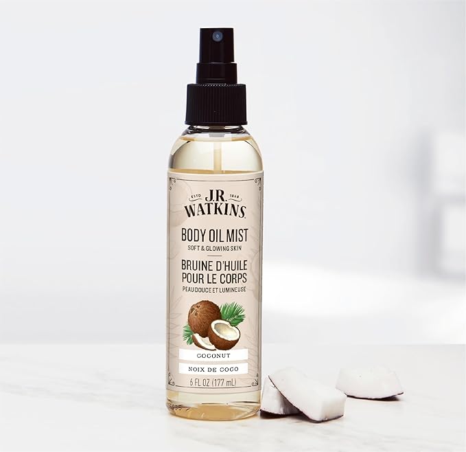 J.R. Watkins Naturally Hydrating Body Oil Mist, Coconut, 6 fl oz, 2 Pack