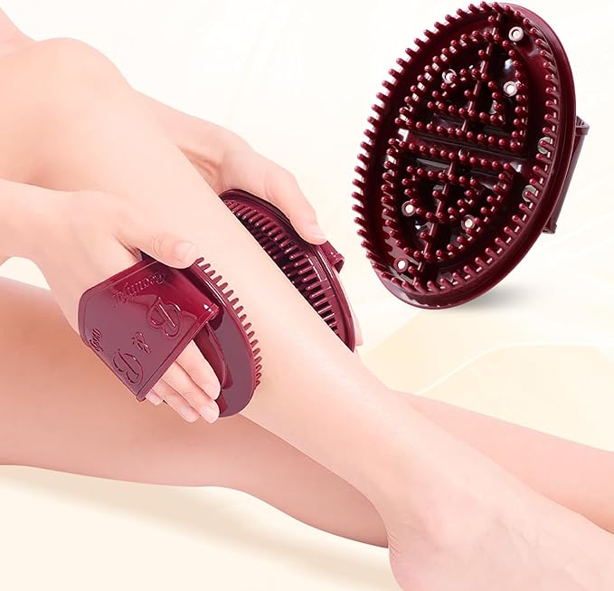 2Pcs Meridian Massage Brush, Handheld Massage Brush for Belly, Beauty Professional Full Body Relaxation Massager Brushs Tools, SPA Meridian Pressure Brushes with Essential Oils (Light Purple-1)