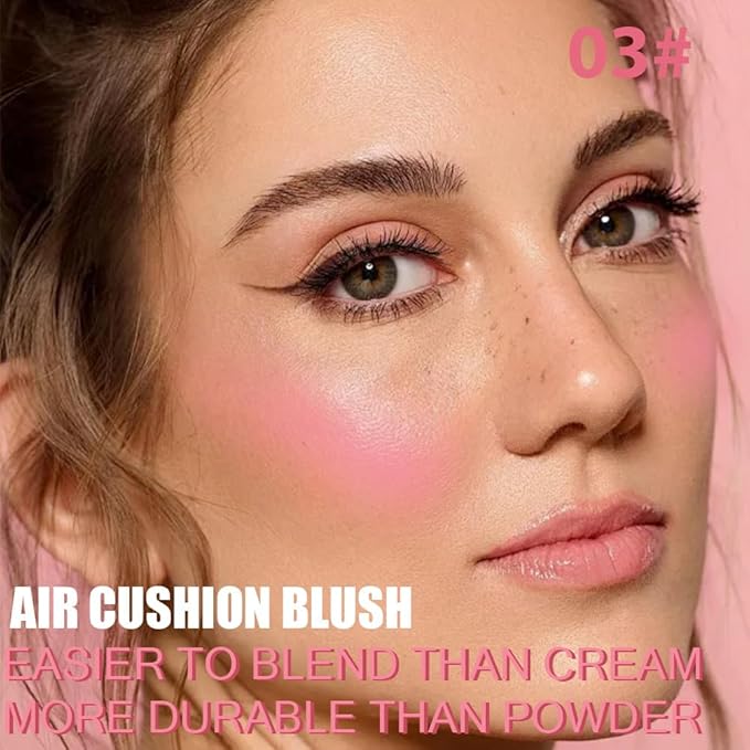 Powder Matte Blush Cheeks Face Makeup for Women With Mirror and Powder Puff Monochrome Blushes Lightweight,Smooth,Blendable,Fade and Transfer-Resistant Baked Blush,Effortless Matte Natural Finish