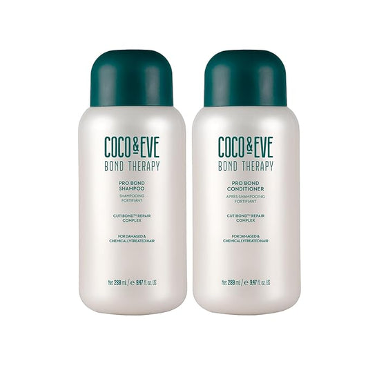 Coco & Eve Bond Therapy Pro Bond Shampoo & Conditioner Set. Strengthening Bond-Building with Cutibond™ Repair Complex. Nourishes & Reduces Breakage for Chemically Treated, Damaged Hair (18.94 fl oz)