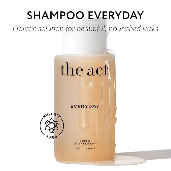 Everyday Organic Shampoo - Moisturizing, Restorative, Nourishing Care for All Hair Types, Curly and Normal Hair, for Women Men, Sulfate Free, Vegan, 9.47 fl oz (Everyday)