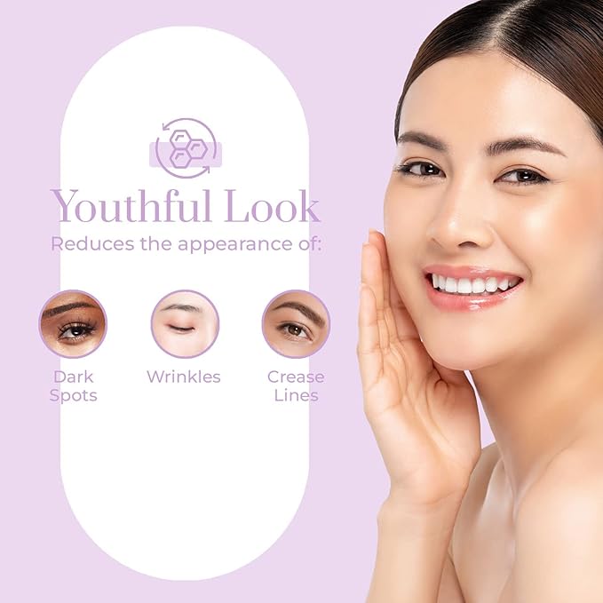 Clear Beauty Vitamin C & Hyaluronic Acid Under Eye Serum - Dermatologist Tested, Reduces Eye Bags, Puffiness, Dark Circles & Wrinkles, Clean Beauty, Cruelty-Free Korean Skin Care - All Skin Types