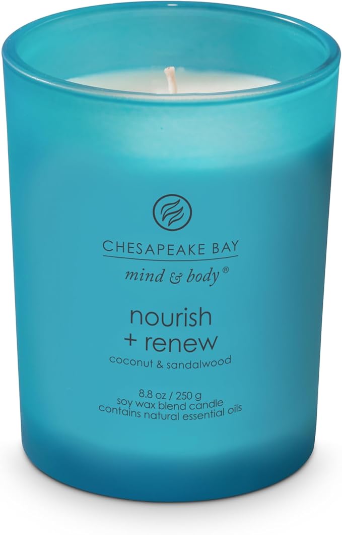 Chesapeake Bay® Candle Mind & Body Medium Jar Candle, Nourish + Renew (Coconut & Sandalwood)
