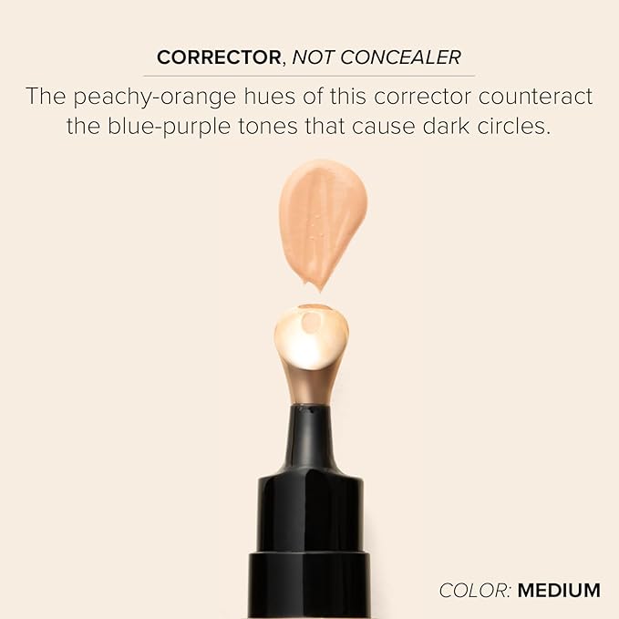 DRMTLGY Luminous Eye Corrector SPF 41, Under Eye Color Corrector for Dark Circles, Anti-Aging Tinted Eye Cream, Hydrating Eye Serum with Peach Undertone FSA/HSA Eligible, Medium