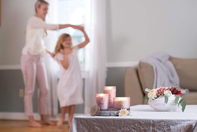 Chesapeake Bay Candle Joy + Laughter Scented Candles, Cranberry Dahlia Medium 2-Pack, Long Burn Time Home Décor