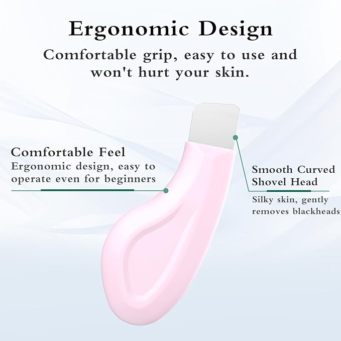 Blackhead Remover Tool, Silicone Face Scraper for Deep Cleansing, Skin Scrubber Face Spatula, Nose Blackhead Remover, Skin Care Tool for Men and Women (Pink)