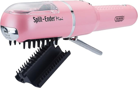 Split Ender Mini – Original Cordless Split End Hair Trimmer for Dry, Damaged, Brittle, Curly, Frizzy, or Straight Hair – Battery Operated Home Styling Tool for Split Ends (Battery-Powered, Light Pink)