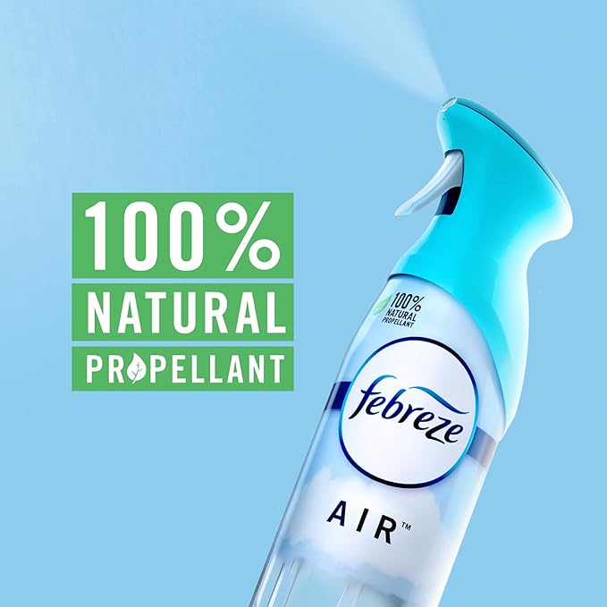 Febreze Air Mist Air Freshener Spray, Odor-Fighting Room Spray, Air Fresheners for Home and Bathroom and Kitchen, Aerosol Can, Heavy Duty Crisp Clean Scent, 8.8oz, 3 Count