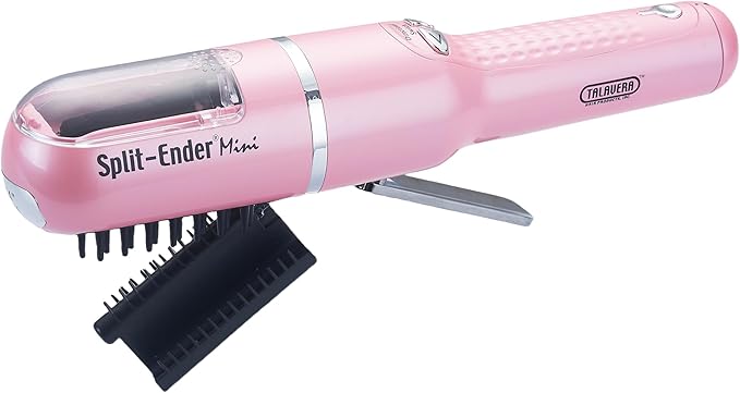 Split Ender Mini – Original Cordless Split End Hair Trimmer for Dry, Damaged, Brittle, Curly, Frizzy, or Straight Hair – Battery Operated Home Styling Tool for Split Ends (Battery-Powered, Light Pink)