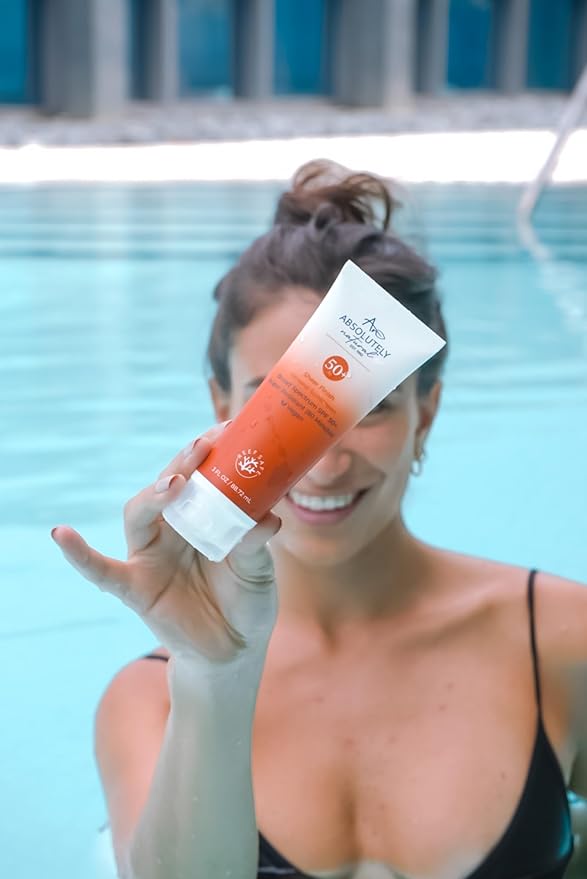 Absolutely Natural SPF 50+ Mineral Sunscreen Lotion - Anti-Aging Sunblock for Body & Face, Made with Rose Hips, Aloe, Zinc Oxide and Other Cruelty Free and Reef Safe Ingredients - Made in USA