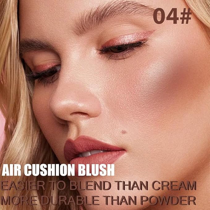 Powder Matte Blush Cheeks Face Makeup for Women With Mirror and Powder Puff Monochrome Blushes Lightweight,Smooth,Blendable,Fade and Transfer-Resistant Baked Blush,Effortless Matte Natural Finish