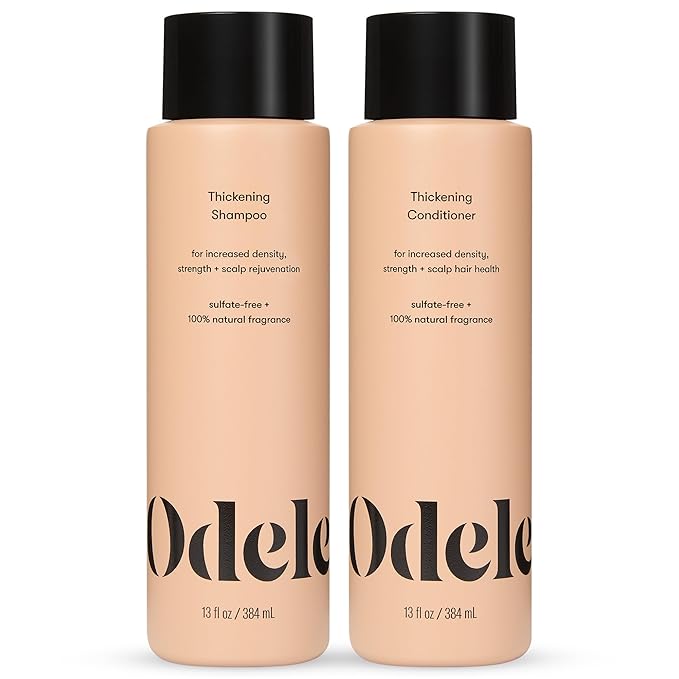Hair Thickening Shampoo and Conditioner Set, Increases Density & Strength, for Straight or Wavy Hair Types, 13 Fl Oz Each (Pack of 2)
