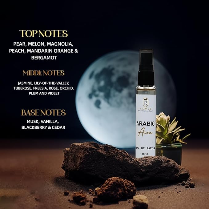 Arabic Signature Perfume Set | Sunset, Noir & Aura | Infused with Jasmine, Coffee, Pear & Sandalwood | Unisex Eau de Parfum | Premium Gift Set - 3x10ml