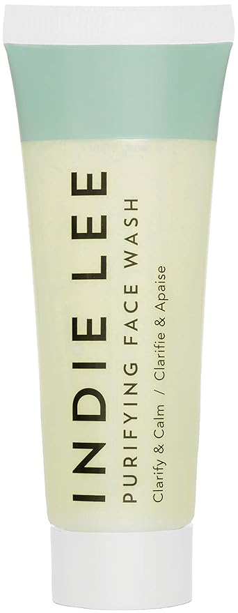 Indie Lee Purifying Face Wash - Travel Size Hydrating Facial Cleanser + Makeup Remover - With Orange, Lavender, Burdock + Jasmine - Foam Face Wash for All Skin Types - TSA Approved Travel Skincare (30ml)