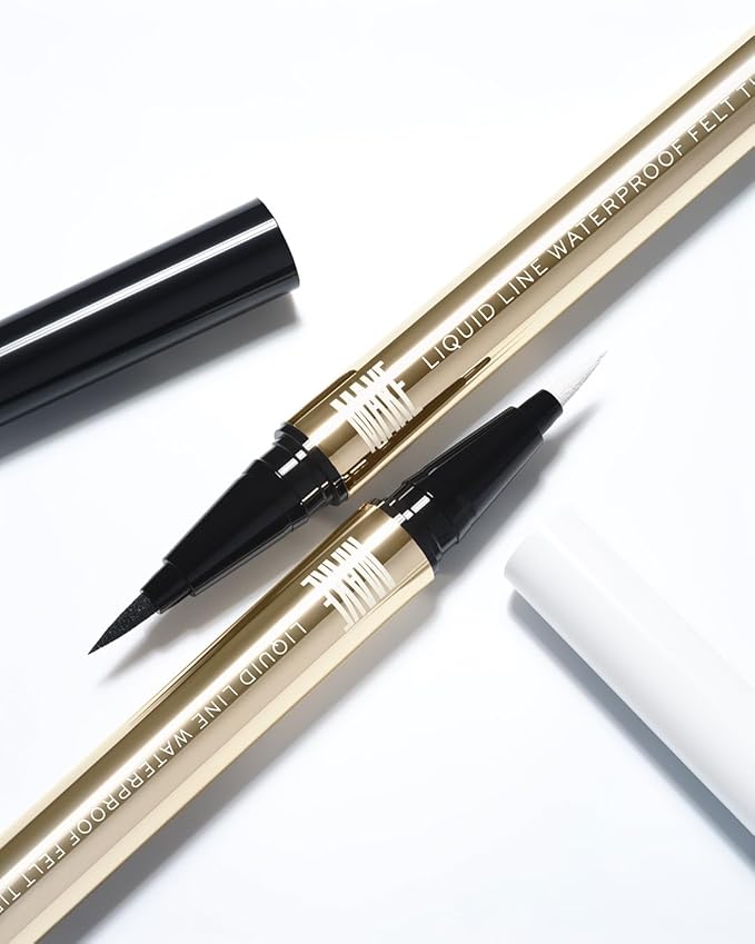MAKE Beauty Liquid Line Waterproof Liquid Eyeliner Pen. Smudge-Proof Felt Tip for Precise Application of Lines, Wings, and Graphics. Long Lasting Eye Liner - Shade, Optical. White Eyeliner