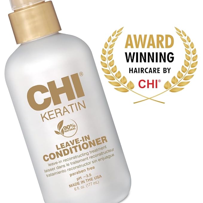 CHI Keratin Leave-in Conditioner, Hydrating Conditioner For Restoring Softness & Preventing Breakage, Great For Daily Use, Sulfate-free, 6 Oz