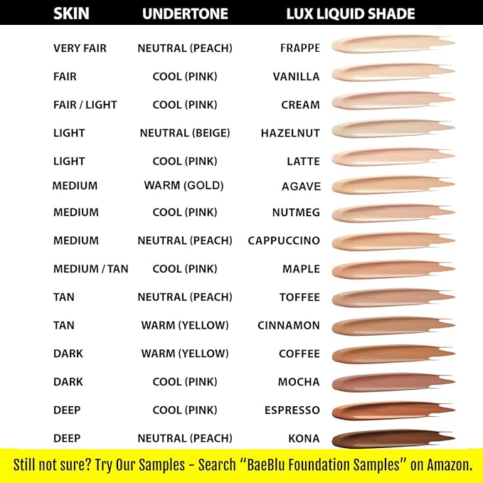 BaeBlu Organic Aloe-Based LUX Liquid Foundation, Natural Vegan Gluten-Free Made in USA, Espresso