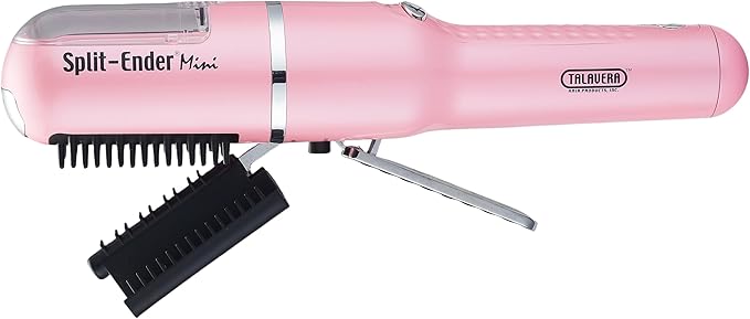Split Ender Mini – Original Cordless Split End Hair Trimmer for Dry, Damaged, Brittle, Curly, Frizzy, or Straight Hair – Battery Operated Home Styling Tool for Split Ends (Battery-Powered, Light Pink)
