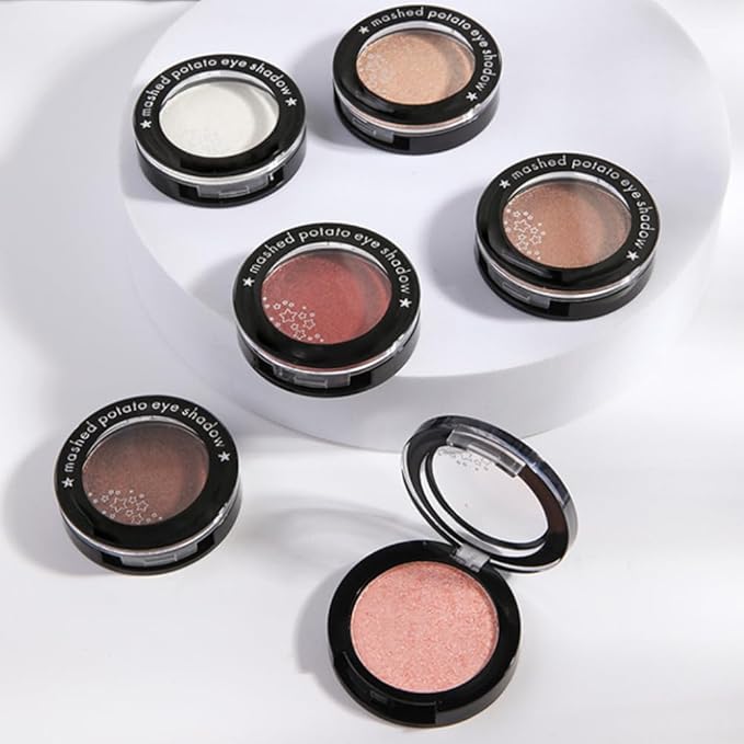 Monochrome Powder Eyeshadow Palette Makeup,Wine Red Natural Neutral Single Shimmer Eye Shadow for Older Women,Buildable Sparkly Eye Finish,Long Lasting Naturing-Looking